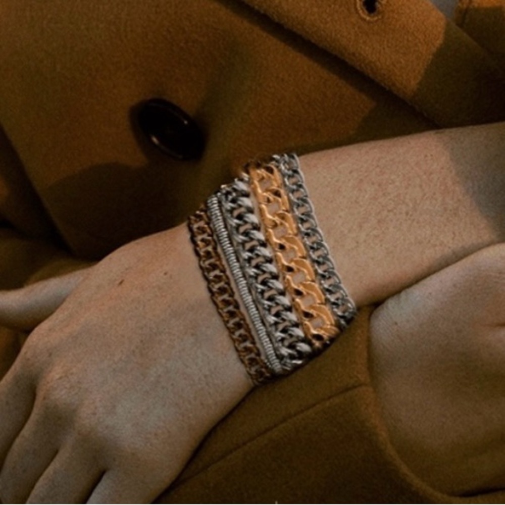 Jenny Bird Multi Chain Cuff Bracelet - Never Worn